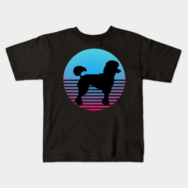 poodle cold sunset retro Kids T-Shirt by artbleed